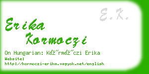 erika kormoczi business card